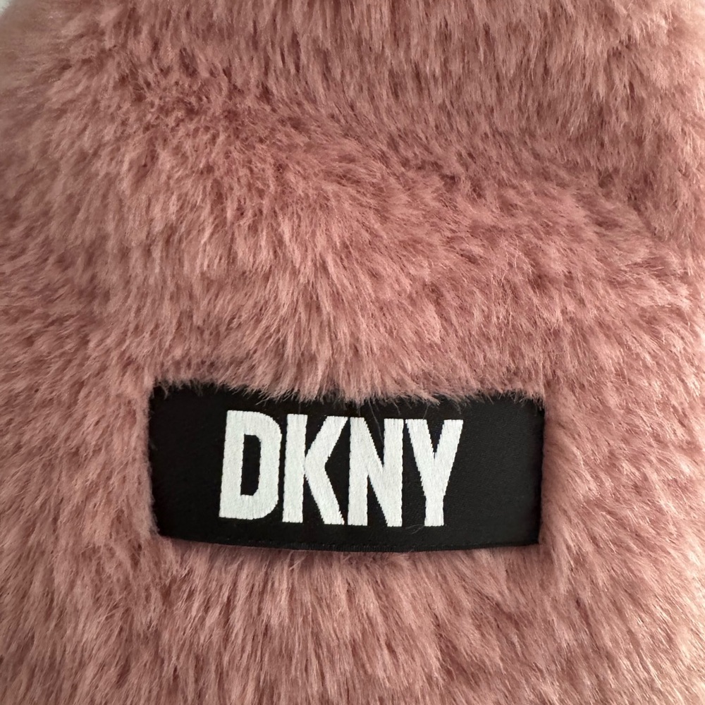 Mauve pink DKNY fuzzy coat - Picture 8 of 9